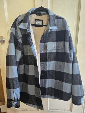 Old Navy Blue Plaid Coat